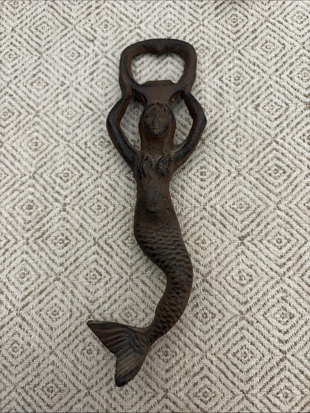 Rustic Brown Cast Iron Mermaid Wall Decor Bottle Opener